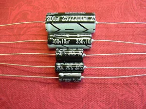 Pack of 5 Electrolytic Capacitors 100uF - 2200uF 25V Axial RoHS Unicon - Picture 1 of 1