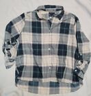 Preswick And Moore Women's  3X Plaid  Green White Shirt Button Up