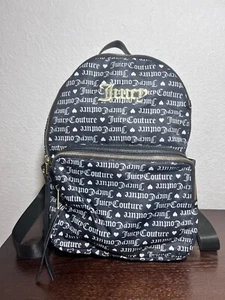 Juicy Couture Black Nylon Eco Friendly Medium Backpack Black Multi Logo - Picture 1 of 12