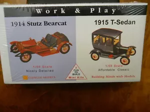 GLENCOE #3607 1914 STUTZ BEARCAT & 1915 FORD MODEL T , SUITABLE FOR O GAUGE, NEW - Picture 1 of 11