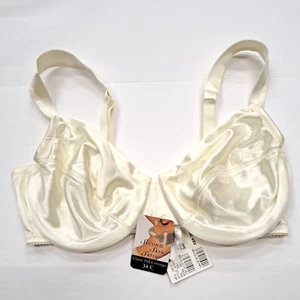 Vintage Victorias Secret Second Skin Satin Bra 34C Ivory Underwire - Picture 1 of 8