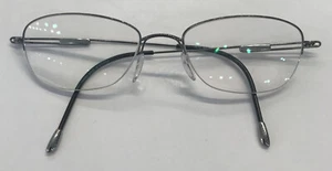 Silhouette halbrandlose Titanbrille glänzend metallisch rechteckig Katzenauge - Bild 1 von 11