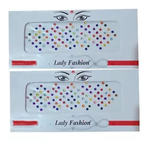 6 Pack Multi Color Size Indian Bindi Round Dots Tattoo Body Art Sticker Freeship - Picture 1 of 7