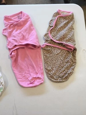 Saco de dormir infantil verão Swaddle Me bebê menina rosa animal lote de 2 tamanho pequeno - Imagem 1 de 4