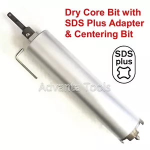 1-1/2" Dry Diamond Core Bit for Concrete with SDS Plus Adapter & Pilot Drill Bit - Picture 1 of 6