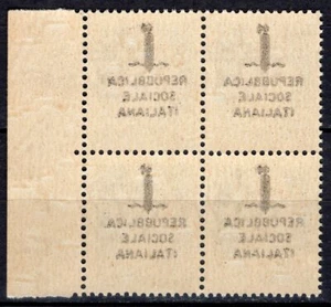 #386 - RSI - 25 cent in quartina, 1944 - Nuovi (** MNH) / Varietà decalco - Imagen 1 de 2