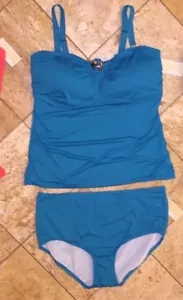 Michael Kors Logo Convertible Tankini Swimsuit 2pc Set Plus Size Womens Nwt - Picture 1 of 9