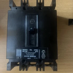 Westinghouse Circuit Breaker EHB3015 3 Pole 15 Amp 480 Vac - Picture 1 of 5