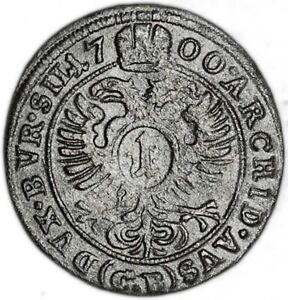 GERMAN STATES (SILESIA) coin 1 Kreuzer 1700 CB XF Extremely Fine