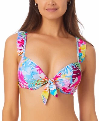 California Waves 285876 Juniors' Ruffle-Trim Underwire Bikini Top, Size Medium - Image 1 of 2