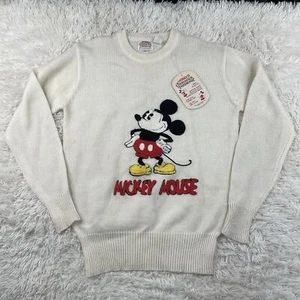 Vintage 70er Disney Figur Moden Mickey Mouse Pullover Chenille bestickt - Bild 1 von 5