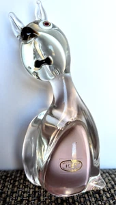 Art Murano ICET Glass Dog Great Dane Clear 6 inches tall with label - Picture 1 of 9