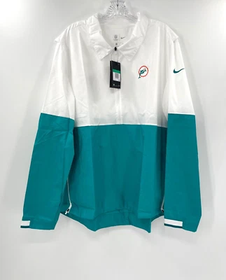 MIAMI DOLPHINS THROWBACK Nike AQUA&WHITE 1/4 ZIP WINDBREAKER 带口袋 尺寸-XL — 第 1/4 张图片