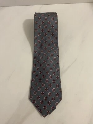 Corbata vintage Paco Rabanne clásica corpcore gris floral geométrica 100% seda Foto 1 de 2