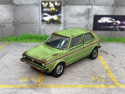 Volkswagen Rabbit 1979 oxidado desgastado personalizado 1/64 diecast granero encontrar luz verde Foto 1 de 4