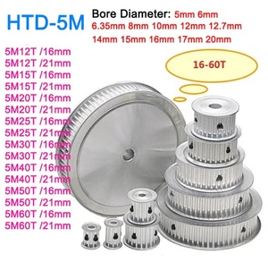 HTD-5M 12-60T Zahnriemenscheibe Synchronrad Teilung 5mm Zahnbreite 16/21mm - Bild 1 von 21