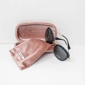 NUEVO Gafas de sol Miu Miu Made In Italy SMU50R ojo de gato azul negro dorado - Imagen 1 de 5