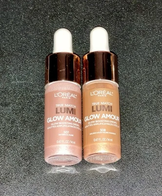 2X L'Oreal Paris True Match Lumi Glow Amour Glow Boosting Drops 507 & 508 - Image 1 of 2