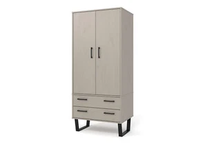 2 Door Wardrobe with Hanging Rail - Compact Storage Solution for Bedroom Unit - Picture 1 of 6