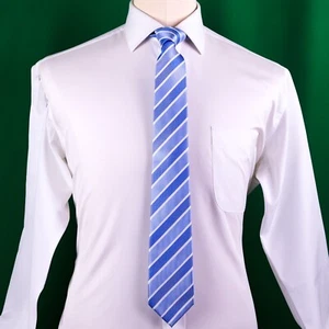 Corbata azul claro inteligente formal de negocios a rayas de 3 pulgadas para hombre profesional Fa - Imagen 1 de 6