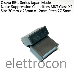 1uF x 275V Ac Condensatore Film Poliestere MKT Class X2 OKAYA passo 27,5mm - Imagen 1 de 3