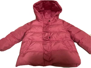 Baby Gap Pink puffa jacket hoodie raincoat Size 2 - Picture 1 of 11