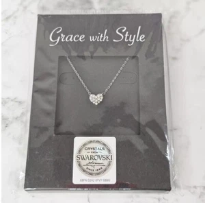Swarovski Crystals Grace with Style Heart Necklace Sparkle - Picture 1 of 4