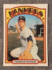 1972 TOPPS BASEBALL CARD, "THURMAN MUNSON" #441 YANKEES, NEAR MINT CENTERED #1
