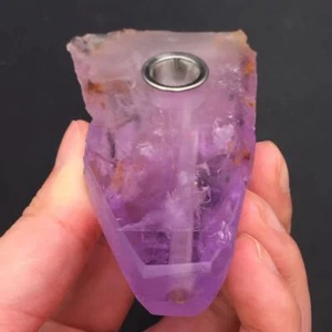 Natürlicher Amethyst Kristall Quarz Stab Rauchen Pfeife Heilung Tabakpfeifen 3,72" - Bild 1 von 8