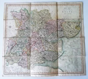 CHARLES SMITH - MAPA DEL CONDADO DE ESSEX - 2ª EDICIÓN CORREGIDA 1808 - CON ESTUCHE - Imagen 1 de 12