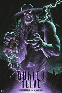 Undertaker vs Mankind Buried Alive WWE Mondo Wrestling Print Poster Tobin WWF - Picture 1 of 1