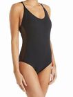 Jantzen Deep Black Women Sz. 8 One-piece Solid Mesh Swimwear 148428