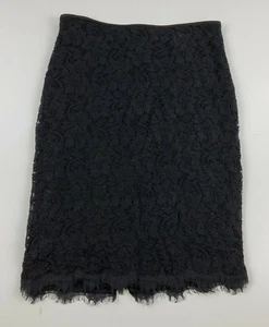 Diane Von Furstenberg DVF Black Lace Pencil Straight Skirt Size 2 - Picture 1 of 6