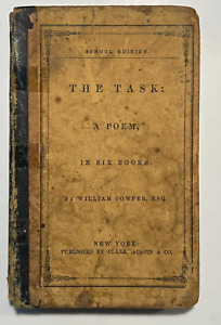 Antique Miniature Book The Task William Cowper Blank Verse Poem