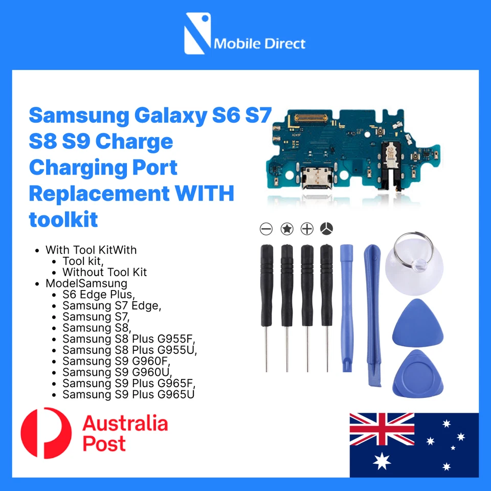 Samsung Galaxy S6 S7 S8 S9 S10 Charge Charging Port Replacement WITH toolkit - image 1 of 1
