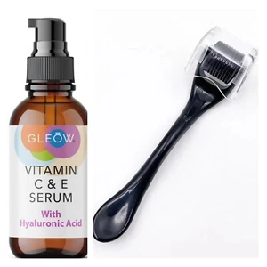 Derma Roller Skincare Kit + Vitamin C&E Serum with Hyaluronic Acid Anti Aging - Picture 1 of 15