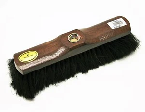 Zimmerbesen Holz Roßhaar Besen 28cm Holz dunkel lackiert mit Gewinde - Bild 1 von 2