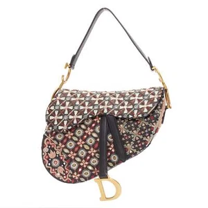 CHRISTIAN DIOR Saddle Limited Edition black colourful ethnic beads shoulder bag - Picture 1 of 12