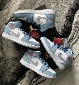 Nike Air Jordan 1 Mid SE French Blue Light Steel DR6235-401 (GS) FREE/FAST Ship - Picture 1 of 3