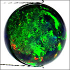 2.04 Ct Natural Ethiopian Black Cabochon Opal Gemstone Multi Color Round Cut