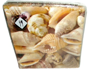 COASTAL COCKTAIL NAPKINS ~20 Ct. ~ 3 Ply ~ 10" X 10 ~ SEASHELLS - Picture 1 of 1