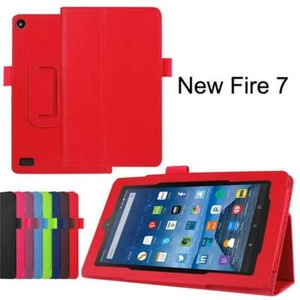 Stand Case Cover Flip Leather Smart For Amazon Kindle Fire 7 / HD 8 2017 7th Gen - Picture 1 of 23