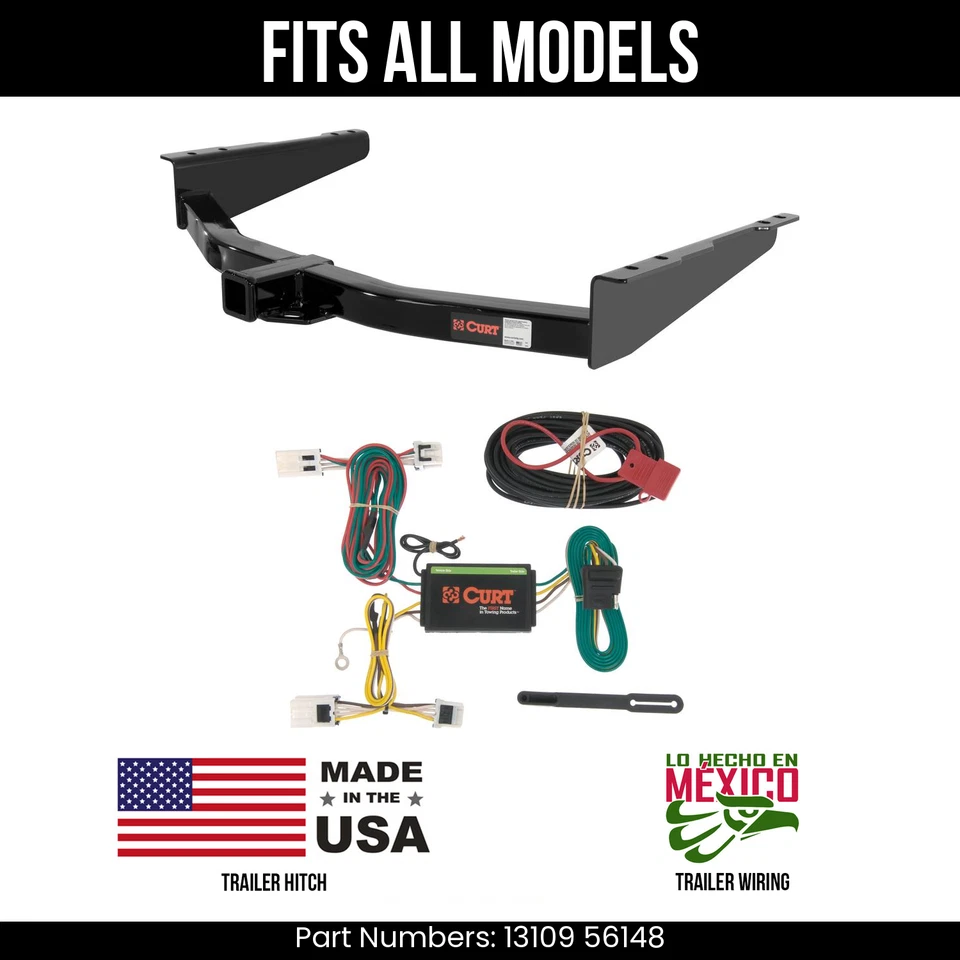 For 12-21 Nissan NV2500 Trailer Hitch + 4Way Wiring Fits All Models Curt Tow Kit - Imagem 1 de 1