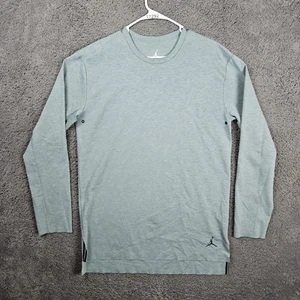 Jordan Camisa Pesada Para Hombres Grande Verde Claro Manga Larga Camiseta Jumpman Atlética - Imagen 1 de 10