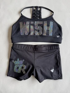 Varsity Wish Wi5h Sport BH und Shorts Set schwarz Glitzer Größe Small Cheerleading - Bild 1 von 6