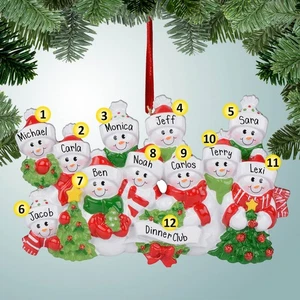 Personalized Festive Snowman Family - 11 Christmas Ornament - Picture 1 of 1