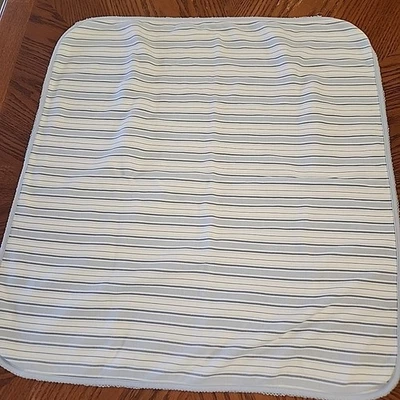 Manta de seguridad suave para bebé Pottery Barn Kids 26x26 azul a rayas reversible Lovey Foto 1 de 4