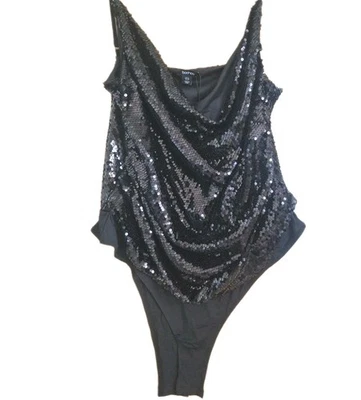 Body Boohoo Negro Lentejuelas 18 Plus Nuevo Con Etiquetas Foto 1 de 4