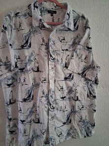 Croft Barrow Hawaiin Water Sport Sailing Dress Shirt Button Down Front Pocket - Picture 1 of 10