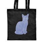 'Blue Cat' Classic Black Tote Shopper Bag (ZB00009351)